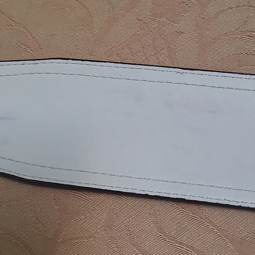 WOMENS BLACK/WHITE ELIE TAHARI LEATHER BELT SIZE S